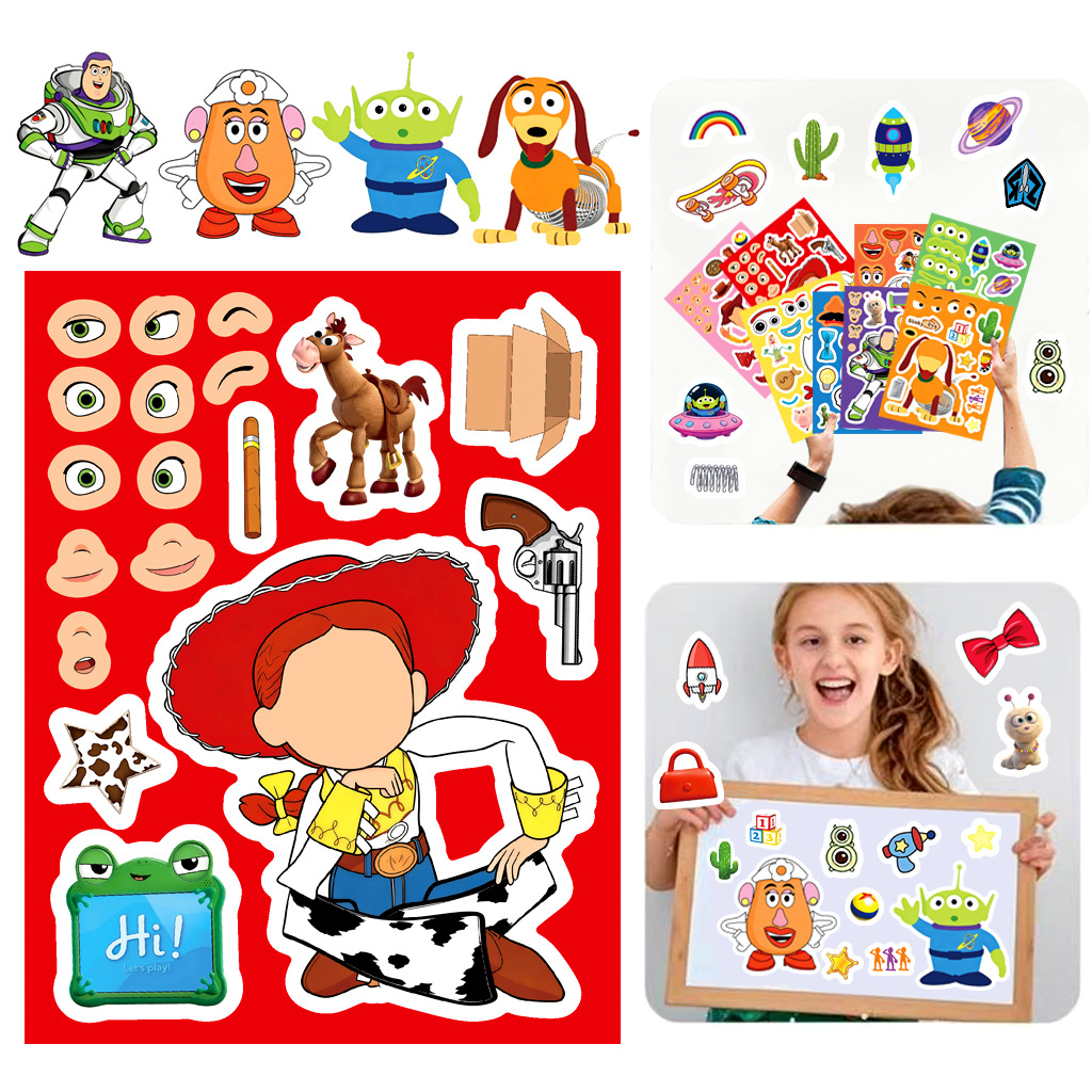 8/16Sheets Make a Face Cartoon - Kids Toys And Games recension och pris