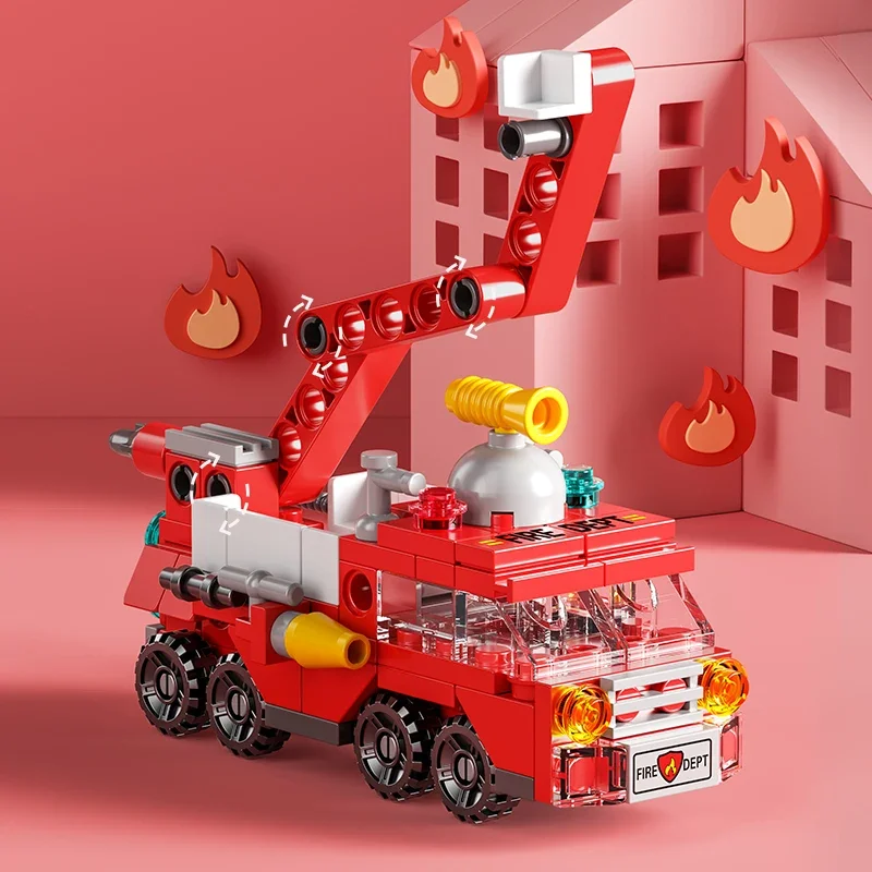 City Fire Car Building Blocks  - Kids Toys Helicopter recension och pris